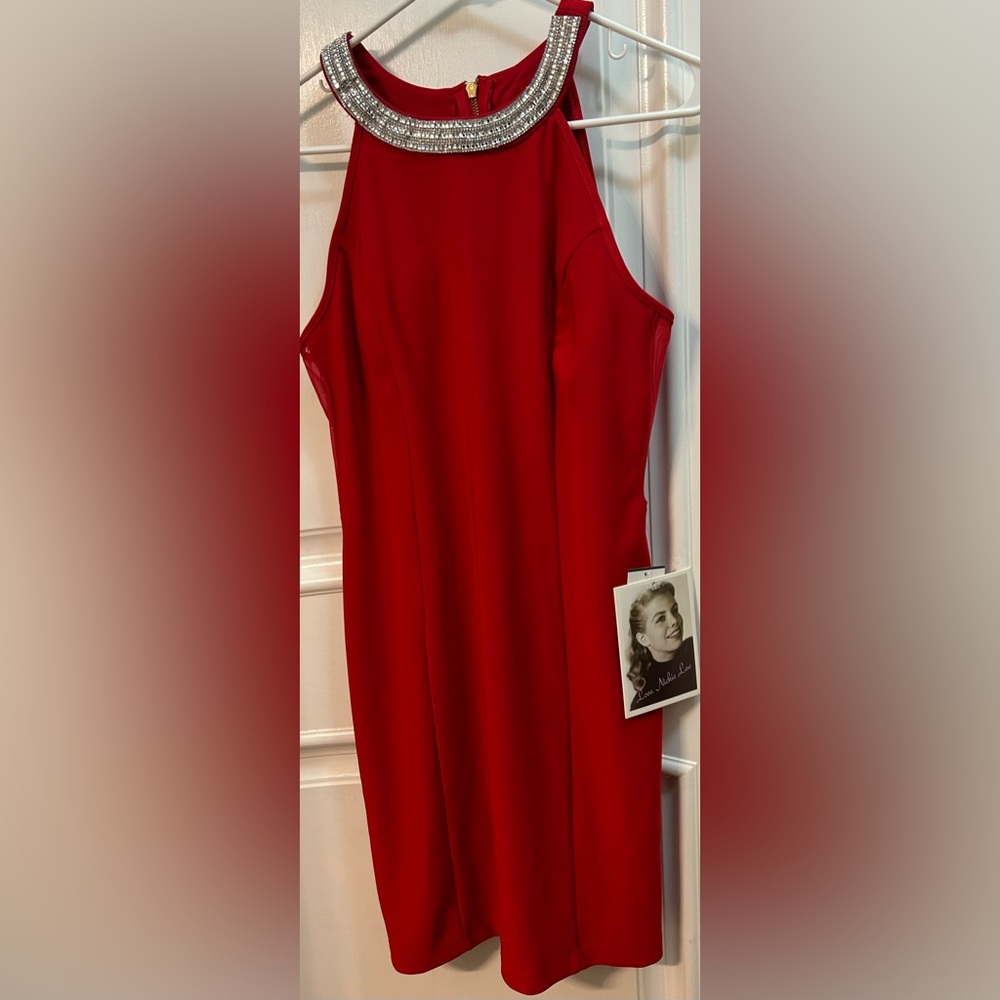 Love Nickie Lew - red party dress - brand new with tags - size L (juniors)